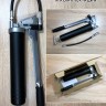 Смазочный шприц для консистентной смазки PRELIxx PRO черный, со шлангом, четырехлепестковой цанговой насадкой и кнопкой сброса воздуха, НОВИНКА!, 